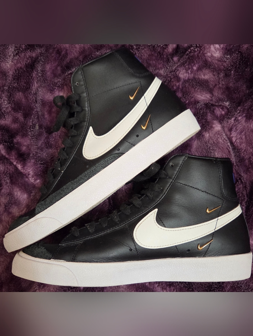 Nike Womens Blazer Mid '77 SE "Sisterhood" Black Metallic Gold CZ4627-001 Sz 9.5